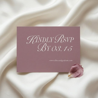 Wedding RSVP Card | Burgundy Mauve Regency 