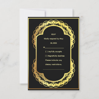 Wedding RSVP Card, Elegant Response Card