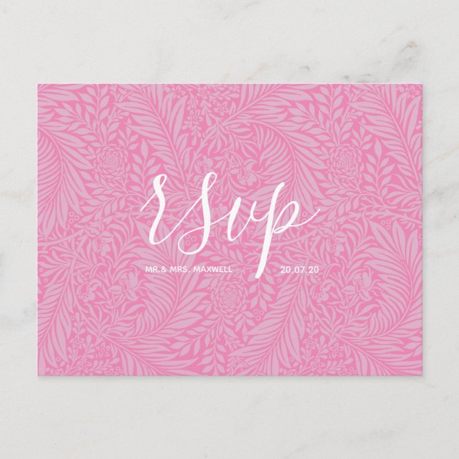 Wedding Rsvp card | Floral Beach Vibes Script (Front)