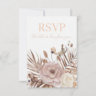 Wedding RSVP Card Minimal Botanical Response Card