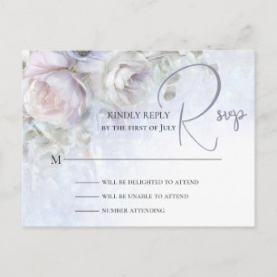 WEDDING RSVP CARD   Pastel Peonies 