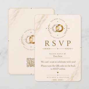 Wedding RSVP Card QR ver. Sacred Union Wholeness