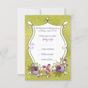 Wedding RSVP Card   Whimsical Watercolor Florals