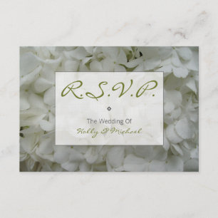 Wedding RSVP Card - White Hydrangeas