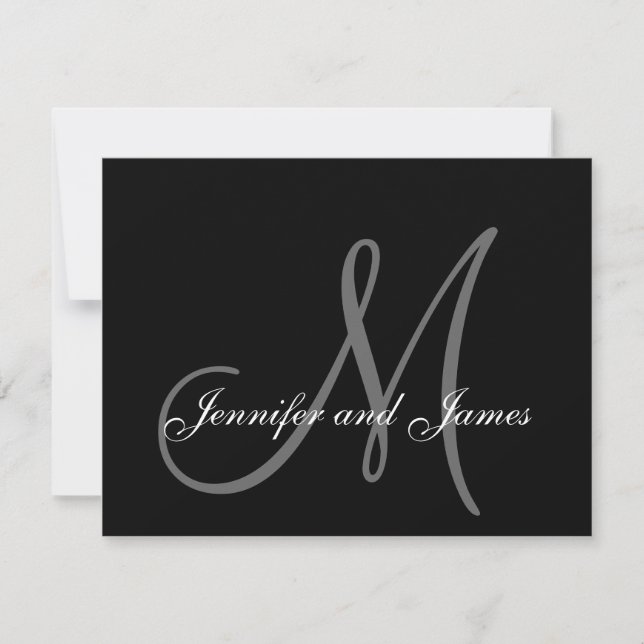 Wedding RSVP Card with Monogram and Names (Front)