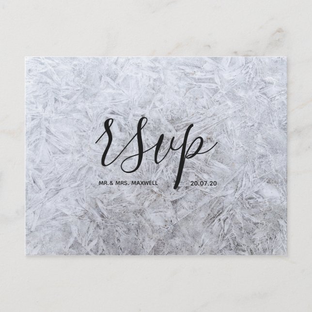 Wedding Rsvp card | Wood Texture Script Postcard (Front)