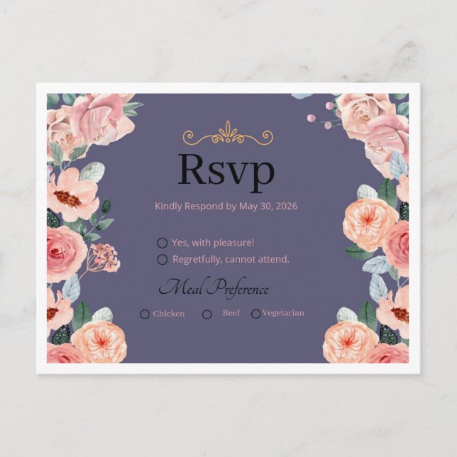 wedding rsvp cards (Front)