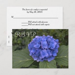 Wedding RSVP Cards Blue Hydrangea Floral