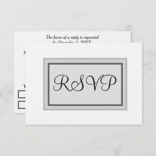 Wedding RSVP Cards White Black