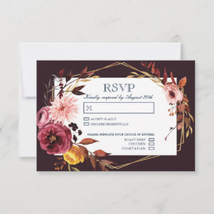 Wedding RSVP cards with Meal Choice