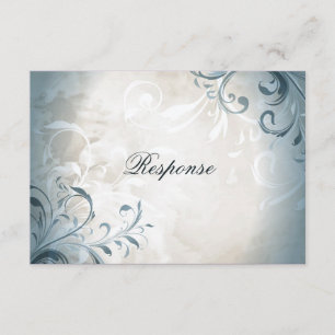 Wedding RSVP Elegant Vintage Foliage & Swirl Card