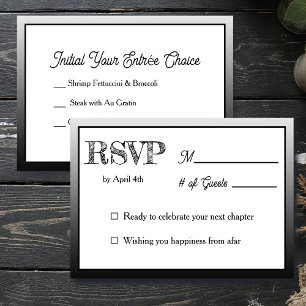  Wedding RSVP & Entrée Choices Invitation