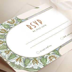 Wedding RSVP Insert Vintage Art Nouveau by Mucha I Invitation