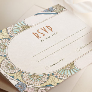 Wedding RSVP Insert Vintage Art Nouveau by Mucha I Invitation