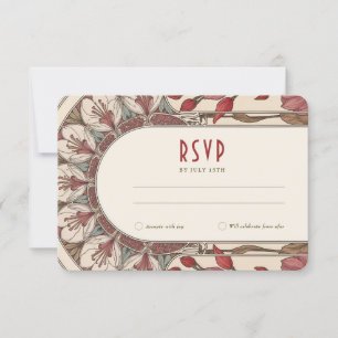 Wedding RSVP Insert Vintage Art Nouveau by Mucha Invitation