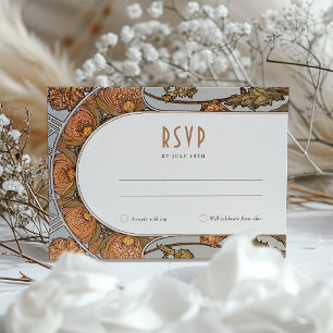 Wedding RSVP Insert Vintage Art Nouveau by Mucha Invitation