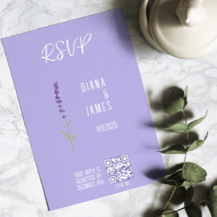 Wedding RSVP Lavender style Flat Card