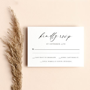 Wedding RSVP Modern Script Minimal Enclosure Card