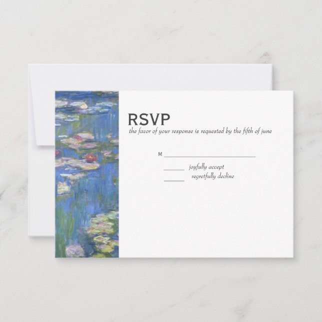 Wedding RSVP // Monet Waterlilies Card (Front)