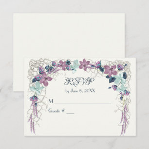 Wedding RSVP Nautical Floral Arch Enclosure Card