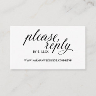 Wedding RSVP Online Cards Elegant Swirls Black