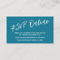 Wedding RSVP Online Casual Handwriting Mosaic Blue