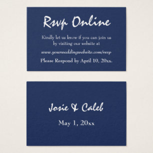 Wedding RSVP Online Editable White Text on Navy