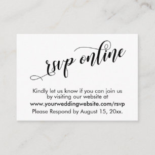 Wedding RSVP Online Elegant Typography Insert Card