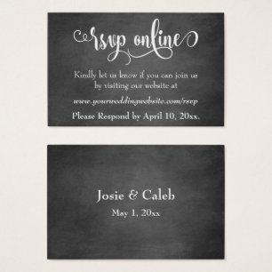 Wedding RSVP Online Insert Script over Chalkboard