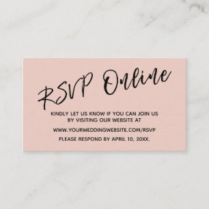 Wedding RSVP Online Simple Blush Pink Card
