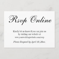 Wedding RSVP Online Simple Elegant Black and White