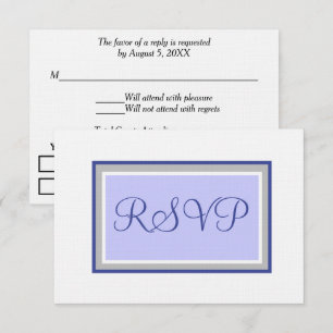 Wedding RSVP Periwinkle and Silver Card