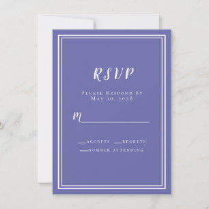 Wedding RSVP Periwinkle Bue Chic Modern Minimalist