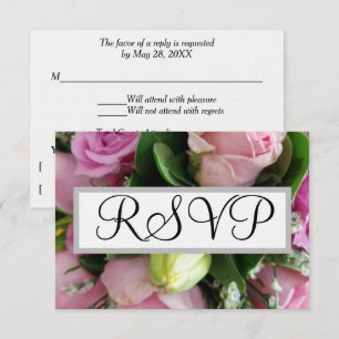 Wedding RSVP Pink Roses Card