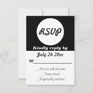 Wedding RSVP Polka Dots Customisable Colour Card