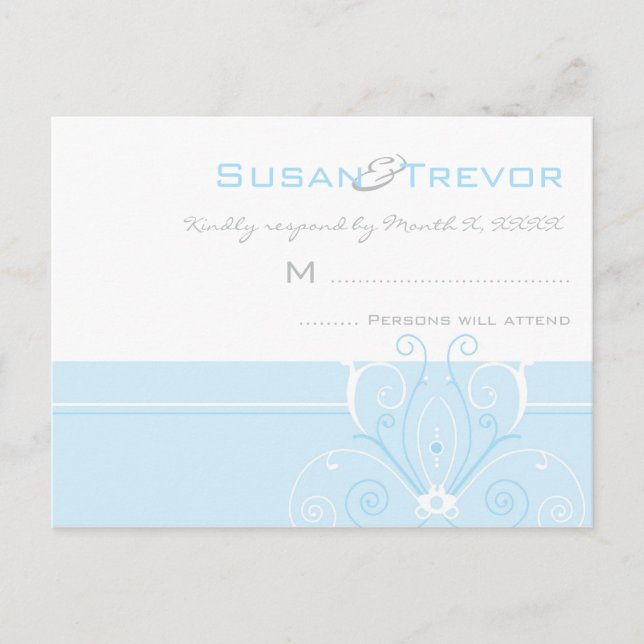 Wedding RSVP Post Card - Modern Deco (Front)