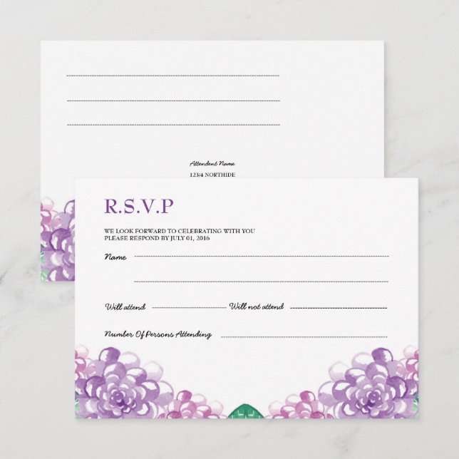 Wedding RSVP PostCard (Front/Back)