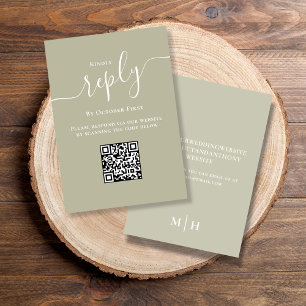 Wedding RSVP QR Code Elegant Sage Green