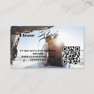 Wedding RSVP   QR Code Minimalist Clean  Enclosure Card