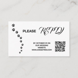 Wedding RSVP QR Code Minimalist Clean Simple Enc Enclosure Card