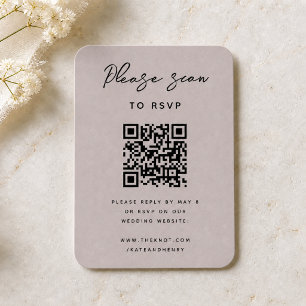 Wedding RSVP QR Code Modern Minimalist Dusky Enclosure Card