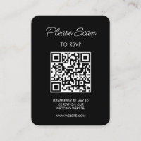 Wedding RSVP, QR Code Modern Minimalist Simple