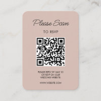 Wedding RSVP, QR Code Modern Minimalist Simple