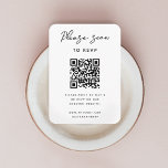 Wedding RSVP | QR Code Modern Minimalist Simple Enclosure Card<br><div class="desc">Simple, stylish wedding RSVP enclosure card in a modern minimalist design style with an elegant natural script typography in classic black and white, with an informal handwriting style font. The text can easily be personalized with your names, wedding website, scannable QR code and message for a unique one of a...</div>