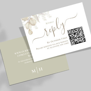 Wedding RSVP QR Code Sage Greenery