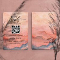 Wedding RSVP QR Code Sunset Mountain