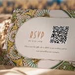 Wedding RSVP QR Code Vintage Art Nouveau Mucha Invitation<br><div class="desc">Art Nouveau Vintage wedding RSVP card by Alphonse Mucha in a floral, romantic, and whimsical design. Victorian flourishes complement classic art deco fonts. Please enter your website URL and personal data, and you're done. If you wish to change the design further, simply click the blue "Customise It" button. Thank you...</div>