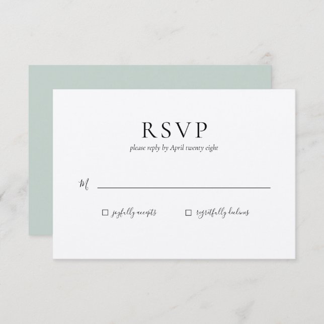 Wedding RSVP Reply card (Front/Back)
