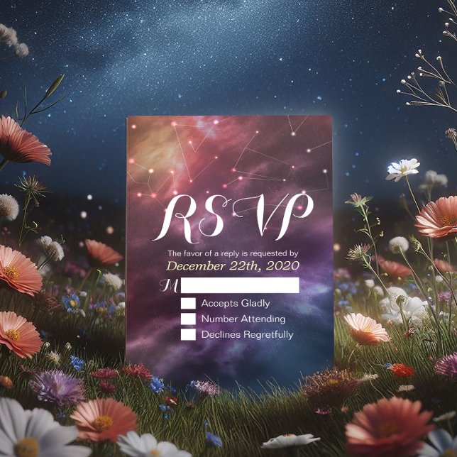 Wedding RSVP Reply Galaxy Nebula Constellations (Creator Uploaded)