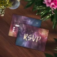 Wedding RSVP Reply Galaxy Nebula Constellations
